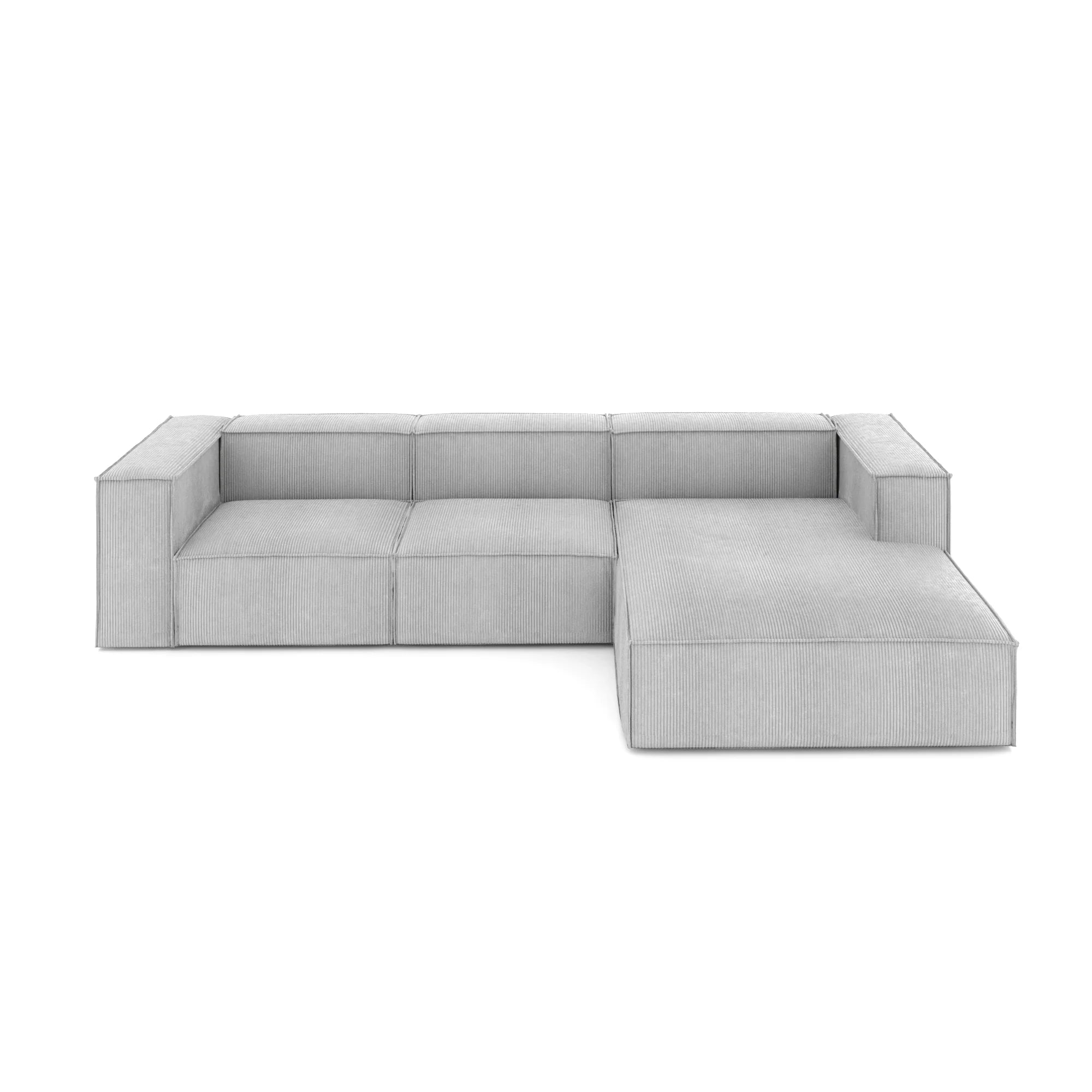 Modulares L Ecksofa Sewilla Kord Hellgrau