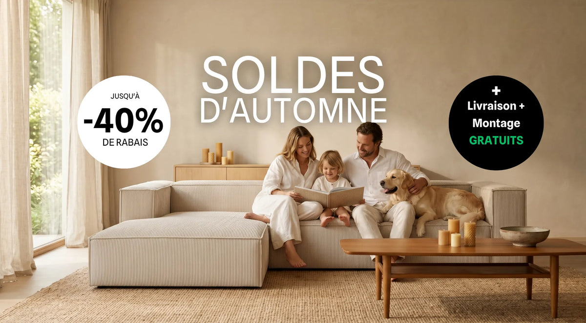 Soldes d'automne – jusqu'à -40% de rabais, livraison et montage gratuits