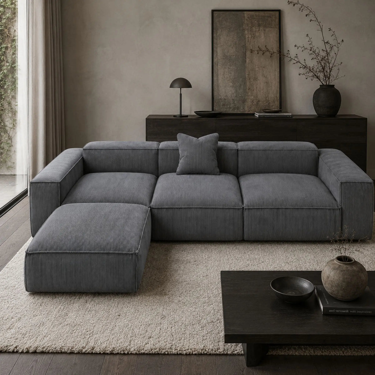 Modulares Sofa Noto (4-Sitzer) mit Pouffe