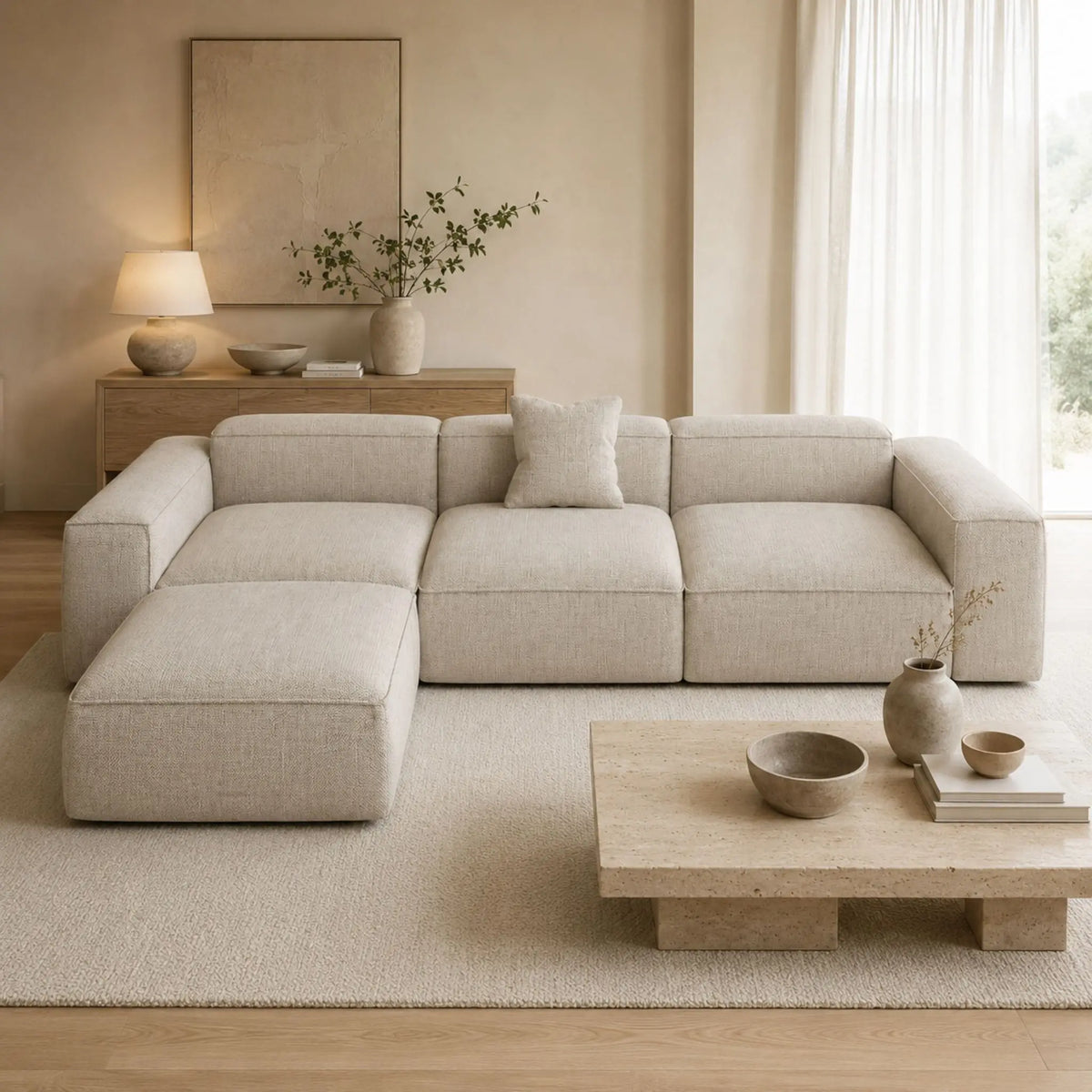 Modulares Sofa Noto (4-Sitzer) mit Pouffe