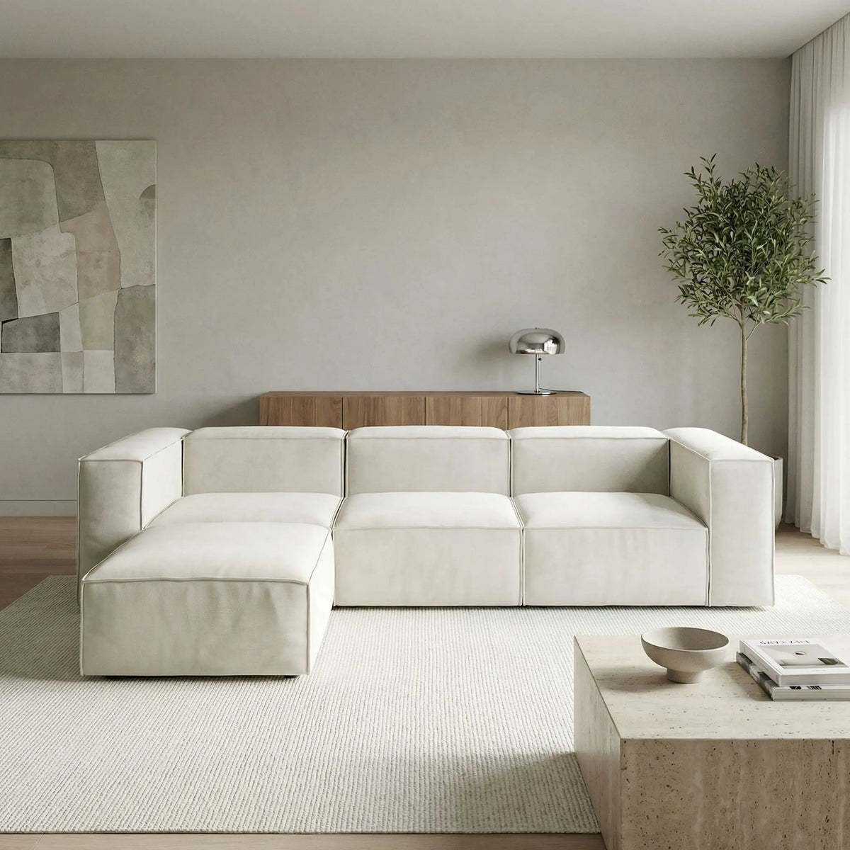 Modulares Sofa Sewilla (4-Sitzer) mit Pouffe